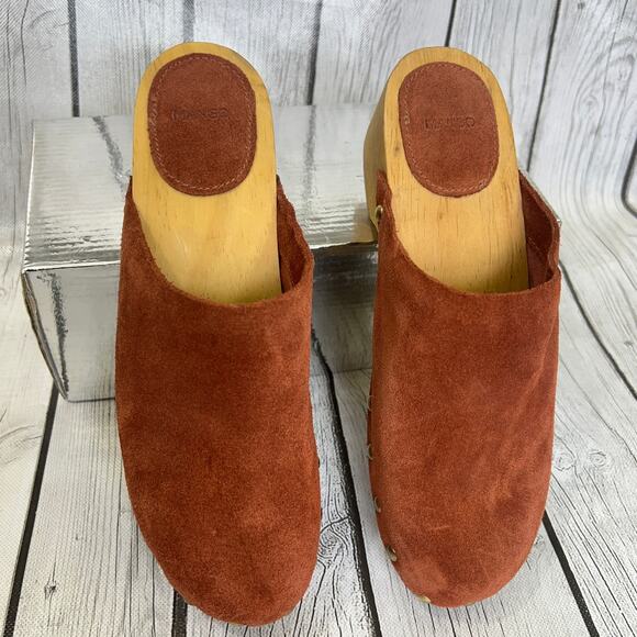 Mango Brown Suede Clog Sandals - Picture 4 of 11